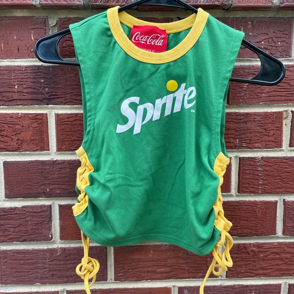 Forever 21 Green and Yellow Sprite Tank Top